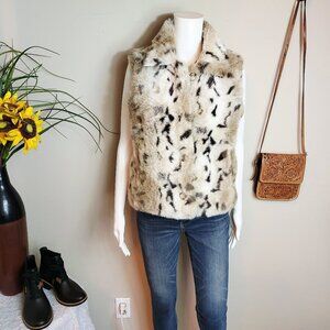 Blanc Noir leopard print fur vest